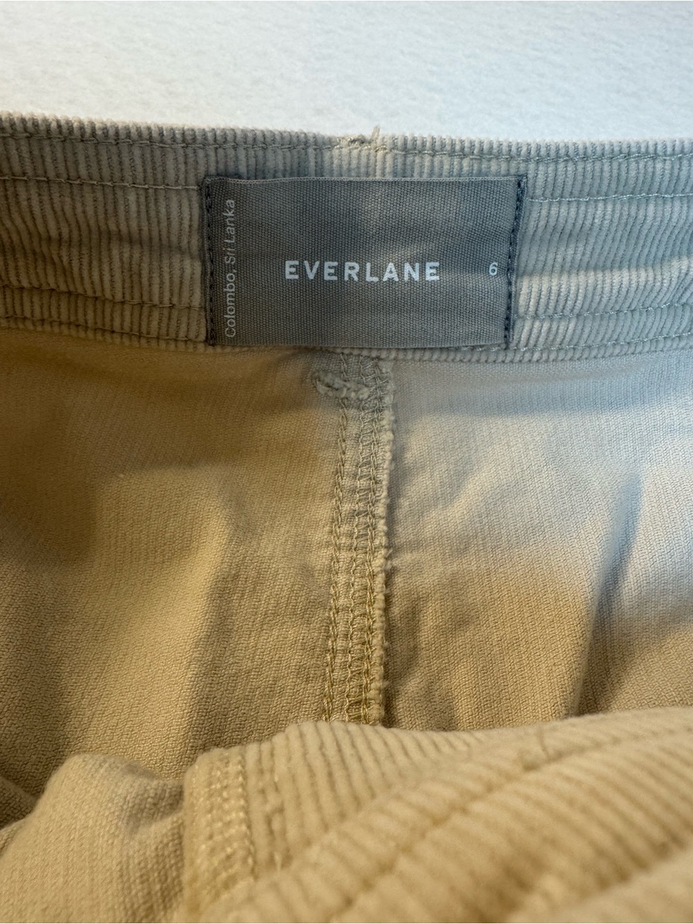 Everlane The Corduroy Wide-Leg Pant Ankle Length Cream Beige Size 6 - Picture 4 of 7